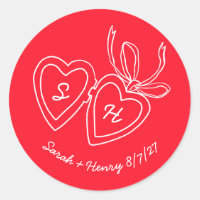 Whimsical Heart Locket Doodle Sketch Modern CUSTOM