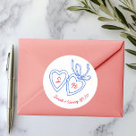 Whimsical Heart Locket Doodle Sketch Modern CUSTOM Classic Round Sticker<br><div class="desc">Use these sweet whimsical custom stickers for your wedding, engagement party, bridal shower or other event. Hand drawn by me for you. Fully editable, add your own text or background colour. FULLY CUSTOMIZABLE: Click "personalise" to edit the text, add your own custom initials to the hearts, and then click "edit...</div>