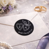 Whimsical Heart Locket Doodle Sketch Modern CUSTOM