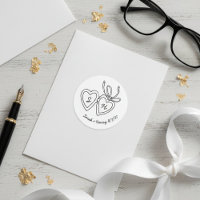 Whimsical Heart Locket Doodle Sketch Modern CUSTOM