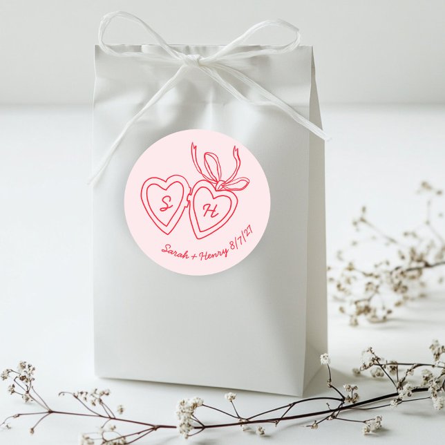 Whimsical Heart Locket Doodle Sketch Modern CUSTOM Classic Round Sticker (Whimsical Heart Locket Doodle Sketch Modern CUSTOM Classic Round Sticker
)