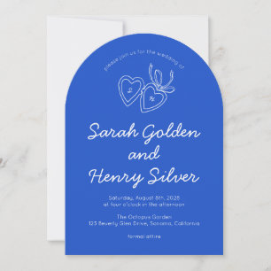 Whimsical Heart Locket Doodle Sketch Modern CUSTOM Invitation