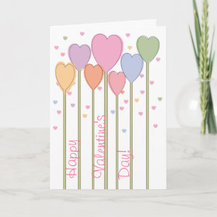 Whimsical Heart Lollipops Holiday Card