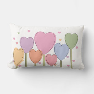 Whimsical Heart Lollipops Lumbar Cushion
