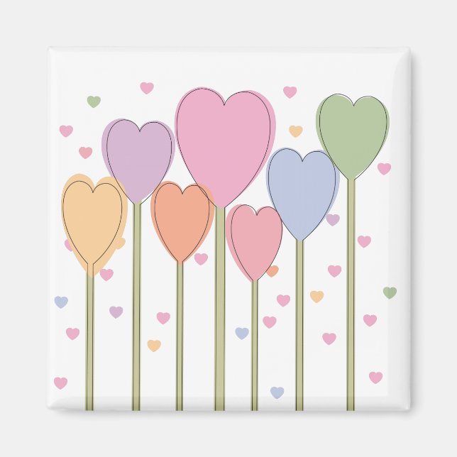 Whimsical Heart Lollipops Magnet (Front)