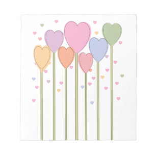 Whimsical Heart Lollipops Notepad