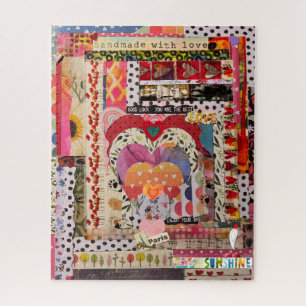 Whimsical Heart Paper Art Puzzle