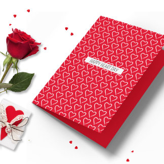 Whimsical Heart Pattern Custom Text Any Occasion Card