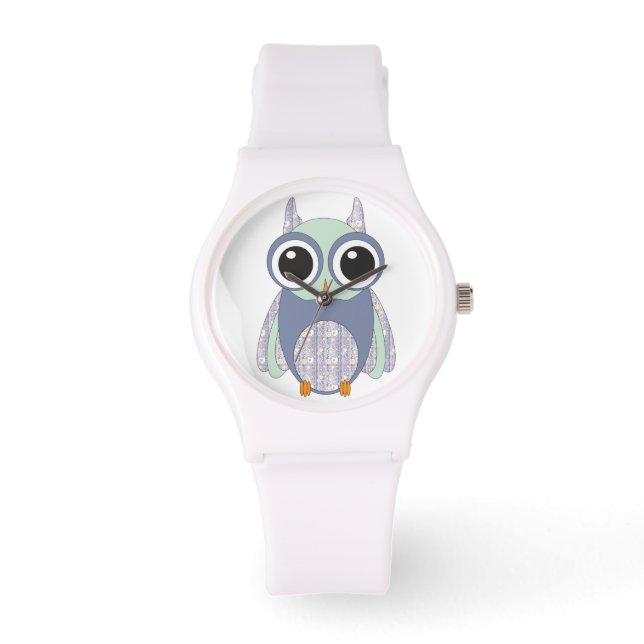 Whimsical Heart Pattern   Owl Watch (Front)