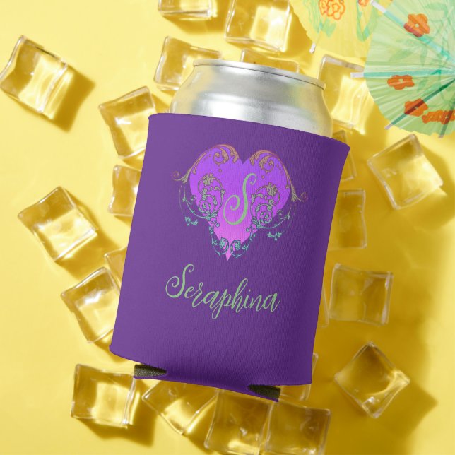 Whimsical Heart Personalised Can Cooler (In Situ Summer)