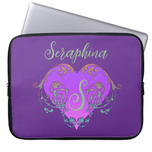 Whimsical Heart Personalised Laptop Sleeve