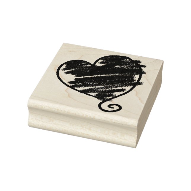 Whimsical Heart Rubber Stamp (Stamp)