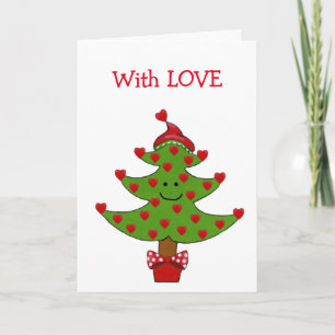 Whimsical Heart Tree Holiday Card