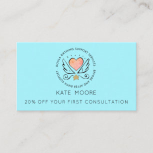 Whimsical Heart & Wings Doula Birthing Services Discount Card