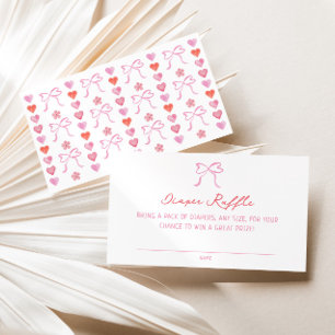Whimsical Hearts Baby Shower Diaper Raffle Enclosure Card
