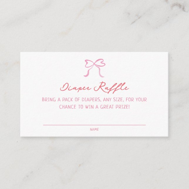 Whimsical Hearts Baby Shower Diaper Raffle Enclosure Card (Front)