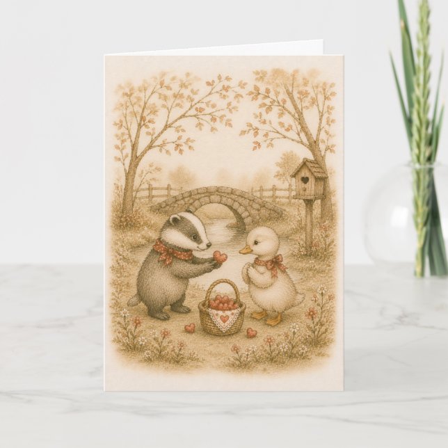 Whimsical Hearts Greeting  Card (Front)