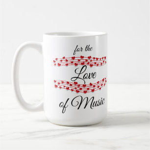 Whimsical hearts music "For the love of music" Coffee Mug