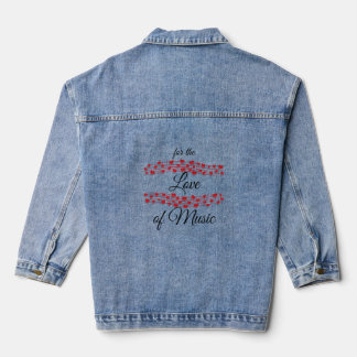 Whimsical hearts music "For the love of music"  Denim Jacket