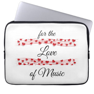 Whimsical hearts music "For the love of music" Laptop Sleeve