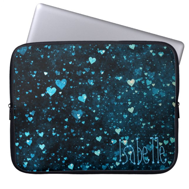 Whimsical Hearts Universe Cosmic Personalised Laptop Sleeve (Front)