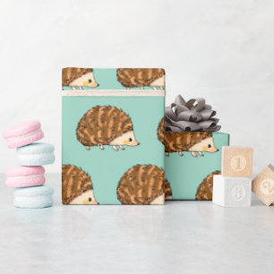 Whimsical Hedgehog  – Cute Woodland Animal Wrapping Paper