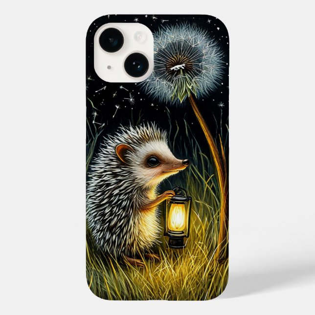 Whimsical Hedgehog Holding Lantern Case-Mate iPhone Case (Back)