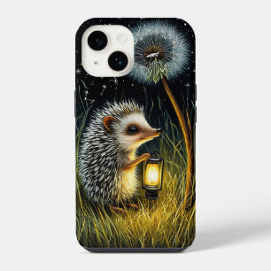 Whimsical Hedgehog Holding Lantern iPhone 14 Case