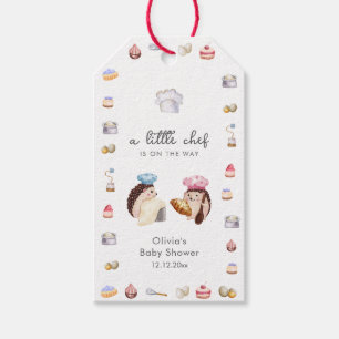 Whimsical Hedgehog Little Chef Baker Baby Shower  Gift Tags