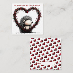 Whimsical Hedgehog Valentine Card 