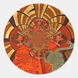 Whimsical Heights: Beautiful Funny Giraffe African Classic Round Sticker