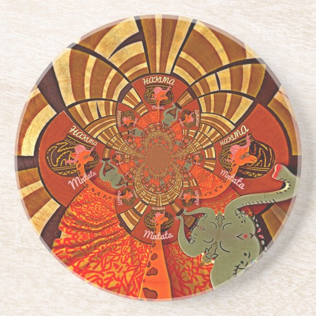 Whimsical Heights: Beautiful Funny Giraffe African Coaster (Front)