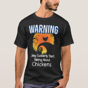 Whimsical Hen Silhouette Farmer Girl Humour Chick T-Shirt