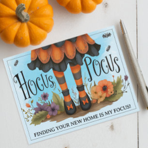 Whimsical Hocus Pocus Halloween Marketing Holiday Card