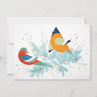Whimsical Holiday Birds Card