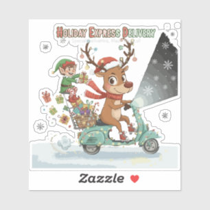 Whimsical Holiday Express Delivery Cute Reindeer