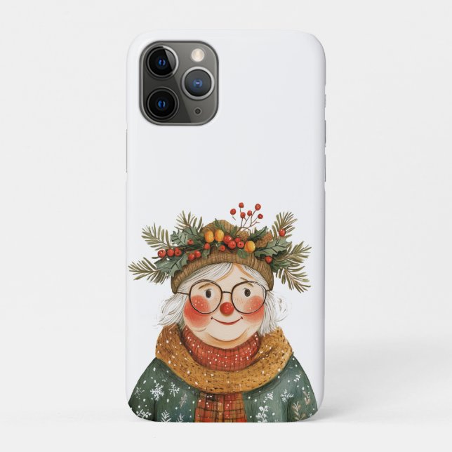 Whimsical Holiday Granny Decorative Pillow Case-Mate iPhone Case (Back)