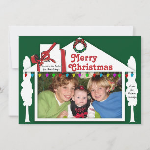 Whimsical Holiday House Photo Card