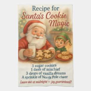 Whimsical Holiday Recipe Tea Towel