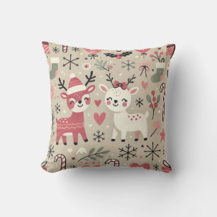Whimsical Holiday Reindeer Pattern – Festive Chris Cushion