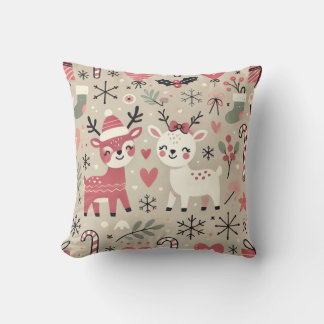 Whimsical Holiday Reindeer Pattern – Festive Chris Cushion