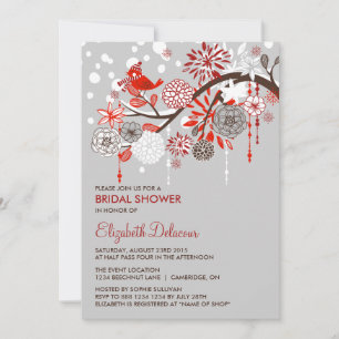 Whimsical Holiday Snow Bridal Shower Invitation