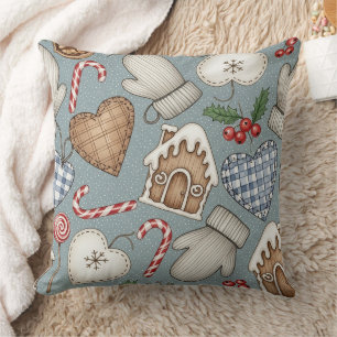 Whimsical Holiday Treats & Winter Mittens (2) Cushion