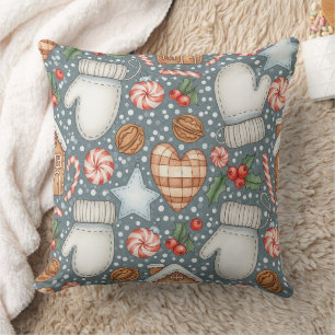Whimsical Holiday Treats & Winter Mittens (4) Cushion