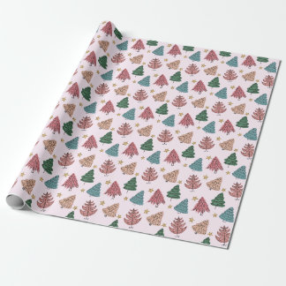 Whimsical Holiday Trees Wrapping Paper