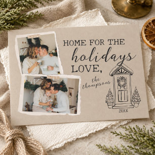 Whimsical Home for the Holidays Photo Holiday Card