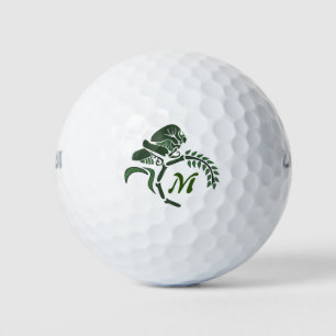 Whimsical Hooded Grasshopper Monogram Golf Balls