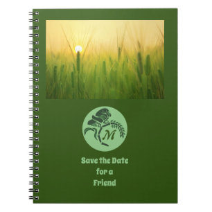 Whimsical Hooded Grasshopper Monogram Photo Notebook