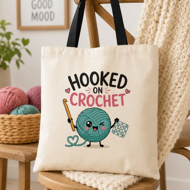 Whimsical Hooked on Crochet Tote Bag (Creator Uploaded)