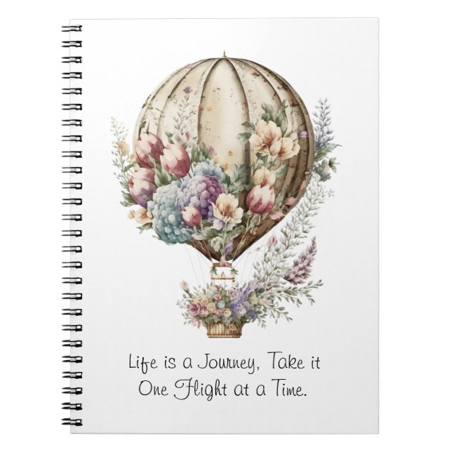 Whimsical Horizons Hot Air Balloon Notebook (Front)